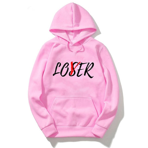 Image of Lover Loser Printed Hoodys Hoodie Vintage Vogue Ullzang Mens Hodies Autumn Winter Hoodies Sweatshirt Fleece Street for Women Men