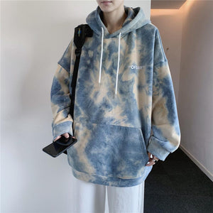 Camo Hoodies Men Fashion Tie Dye Print Casual Cotton Hoodie Man Streetwear Hip Hop Loose Sweatshirt Mens Pullover Hoody