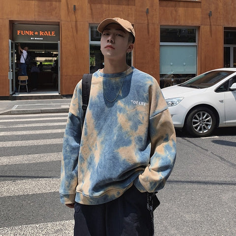 Image of Camo Hoodies Men Fashion Tie Dye Print Casual Cotton Hoodie Man Streetwear Hip Hop Loose Sweatshirt Mens Pullover Hoody