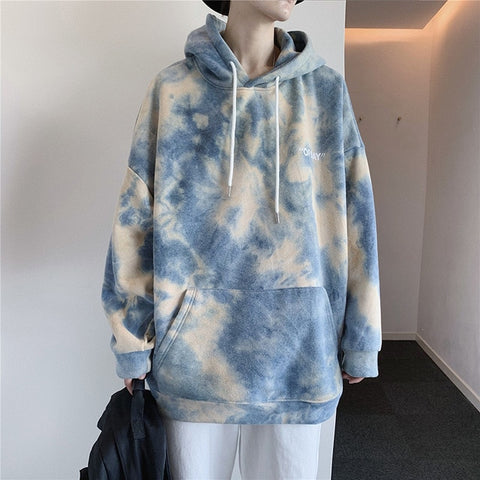 Image of Camo Hoodies Men Fashion Tie Dye Print Casual Cotton Hoodie Man Streetwear Hip Hop Loose Sweatshirt Mens Pullover Hoody